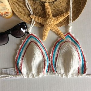 Crochet Bikini Top Size L NWT